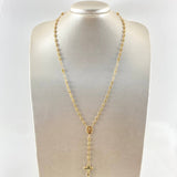 Rosario GC Virgen Milagrosa Cruz Cristo 10.7gr / 55cm / Oro 18K