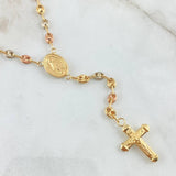 Rosario GC Virgen Milagrosa Cruz Cristo 9.25gr / 55cm / Oro 18K