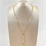 Rosario GC Virgen Milagrosa Cruz Cristo 9.25gr / 55cm / Oro 18K