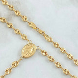 Rosario GC Virgen Milagrosa Cruz Cristo 10.25gr / 55cm / Oro 18K