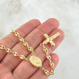 Rosario GC Virgen Milagrosa Cruz Cristo 10.25gr / 55cm / Oro 18K