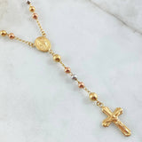 Rosario Virgen Milagrosa Cruz Cristo 13.4gr / 50cm / Oro 18K ©