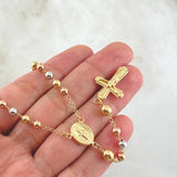 Rosario Virgen Milagrosa Cruz Cristo 13.4gr / 50cm / Oro 18K ©