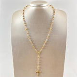 Rosario Virgen Milagrosa Cruz Cristo 13.4gr / 50cm / Oro 18K ©