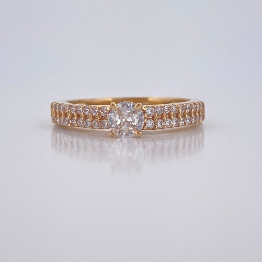 Anillo Solitario Puente 2.95gr / T7 1/4 / Oro 18K &