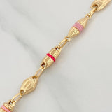 Tobillera Rustica X 5.5 g / 28.5 cm / 4.3 mm Oro Amarillo 18K