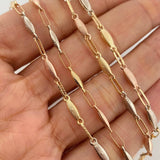 Cadena Rustica Eslabon 8.85 g / 61.2 cm / 3.3 mm Tres Oros 18K