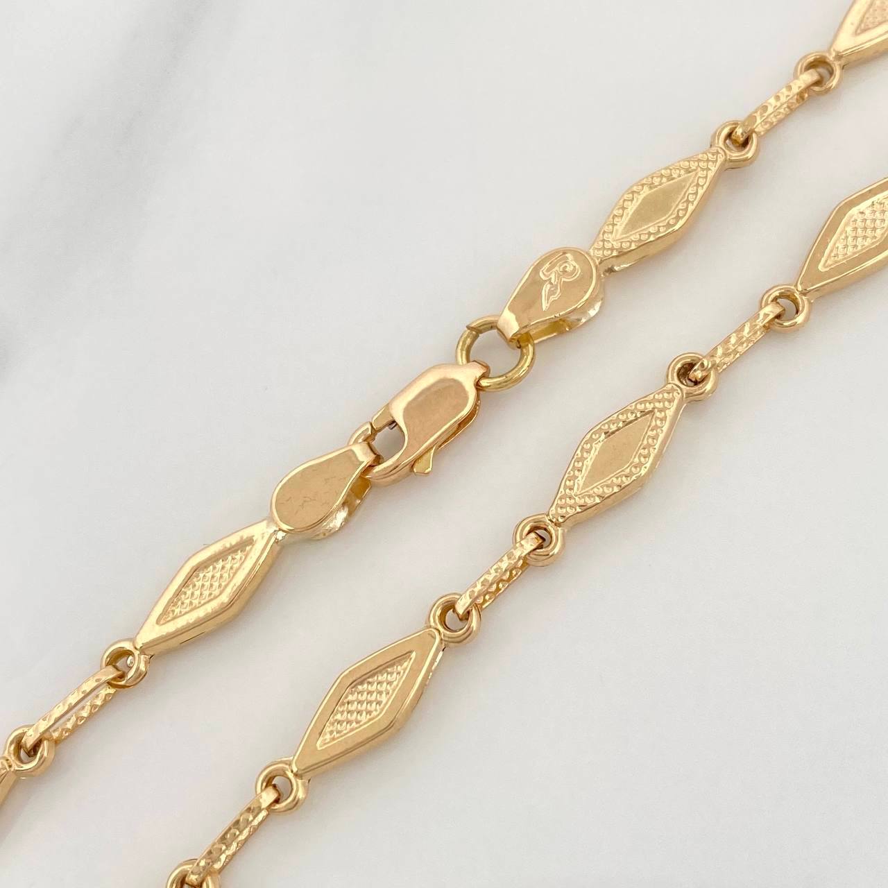 Cadena Rustica Rombos 8.5 g / 47 cm / 4.1 mm Oro Amarillo 18K
