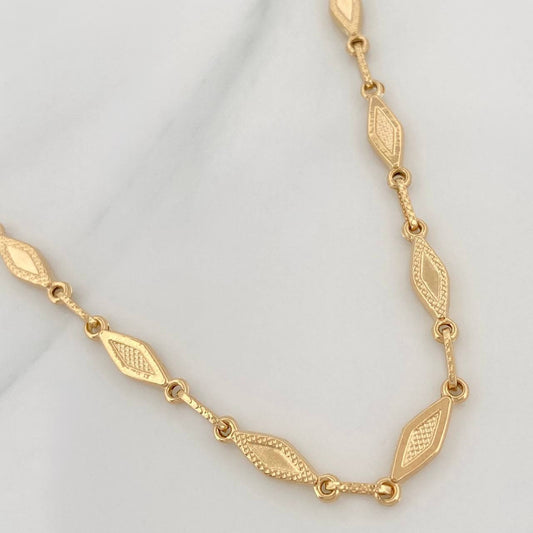 Cadena Rustica Rombos 8.5 g / 47 cm / 4.1 mm Oro Amarillo 18K