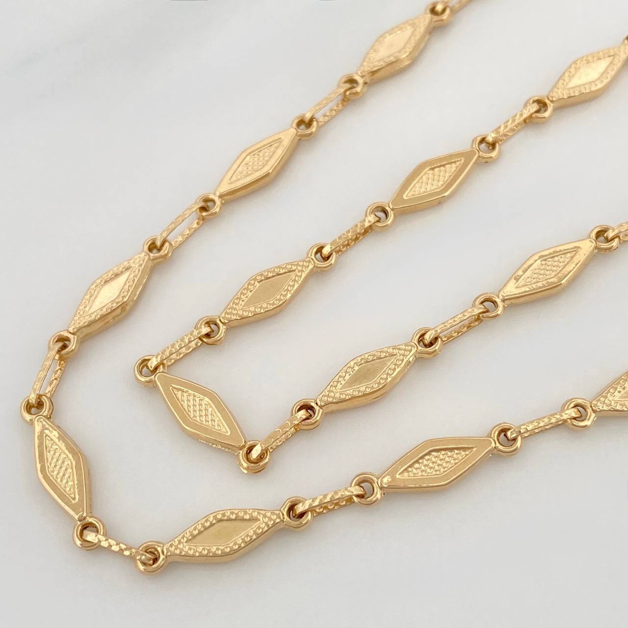 Cadena Rustica Rombos 8.5 g / 47 cm / 4.1 mm Oro Amarillo 18K