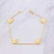 Pulso Aro Seguido Trébol Diamantado 2.9g / 18.5cm / 1.65mm Oro Amarillo 18K