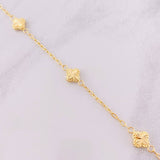 Pulso Aro Seguido Trébol Diamantado 2.05g / 18cm / 1.65mm Oro Amarillo 18K
