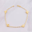 Pulso Aro Seguido Trébol y Corazón Diamantados 2.05g / 18cm / 1.65mm Oro Amarillo 18K