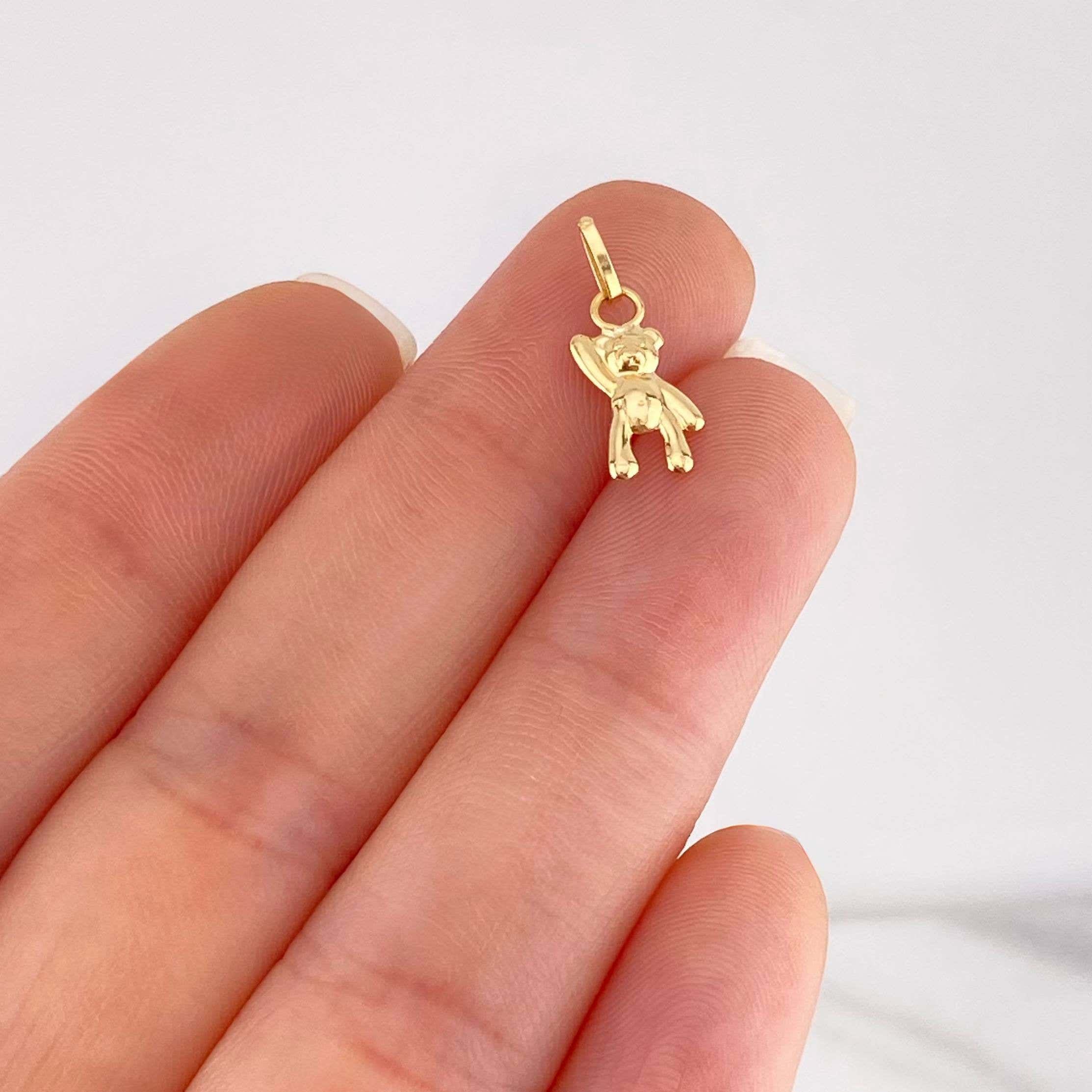 Dije Oso Mano Arriba 0.35g / 1.6cm Oro Amarillo 18K