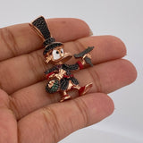 Dije Pato Pistola 9.65gr / 4.4cm-Dos Negro Rosa 18K &