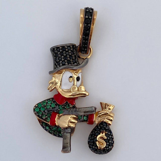 Dije Pato Pistola 6gr / 3.4cm Dos Oros Negro Amarillo 18K $
