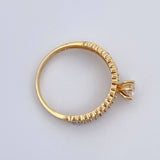 Anillo Solitario Churumbela Corazones 2.2gr / T6 1/4 / Oro 18K &
