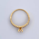 Anillo Solitario Churumbela Corazones 2.2gr / T6 1/4 / Oro 18K &