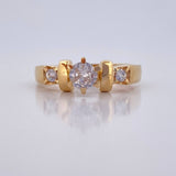 Anillo Solitario 3.1gr / T7 1/4 / Oro 18K &