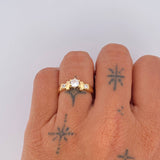 Anillo Solitario 3.1gr / T7 1/4 / Oro 18K &