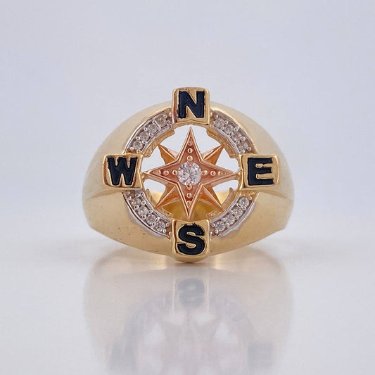 Anillo Estrella Cardinal 8.5gr / T11 / Oro 18K &