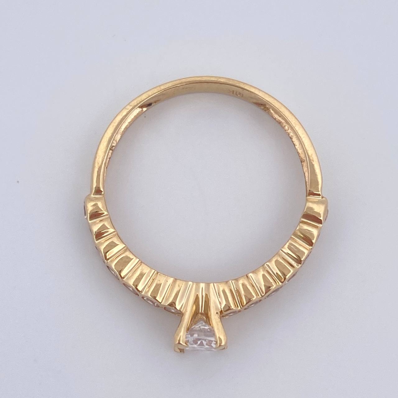 Anillo Solitario Burbujas 2.4gr / T7 / Oro 18K &
