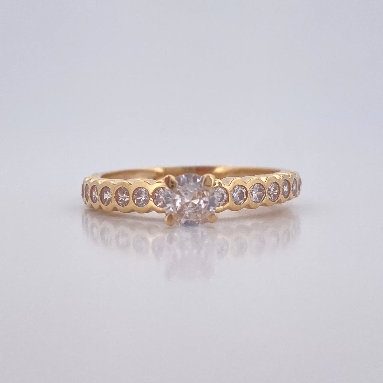 Anillo Solitario Burbujas 2.4gr / T7 / Oro 18K &
