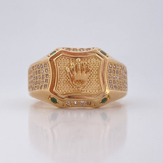 Anillo Sello Corona RX 8.65gr / T10 1/4 / Oro 18K &