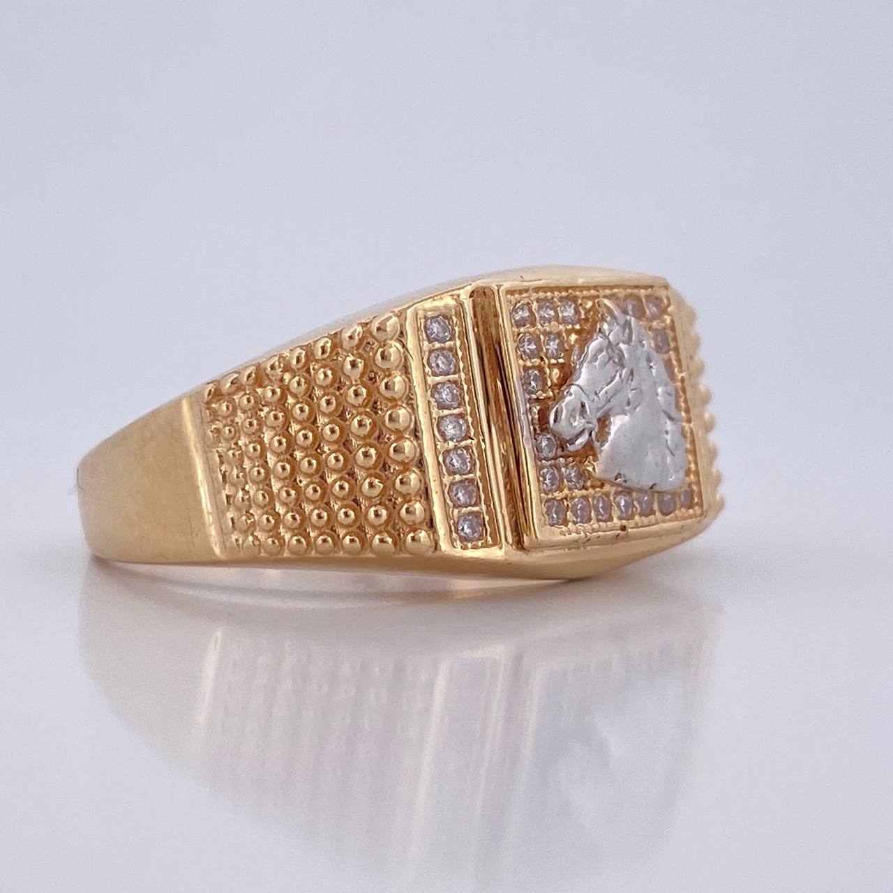 Anillo Sello Caballo 7.5gr / T10 1/2 / Oro 18K &