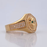 Anillo Sello Calavera 8.8gr / T10 1/4 / Oro 18K &