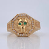 Anillo Sello Calavera 8.8gr / T10 1/4 / Oro 18K &