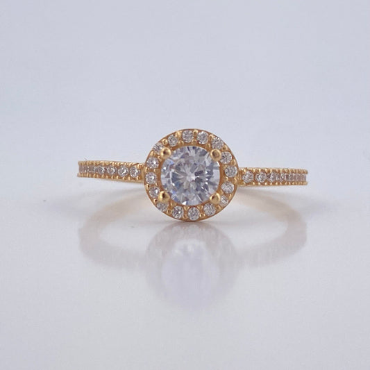 Anillo Halo Churumbela Circulo 2.05gr / T6 / Oro 18K &