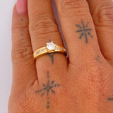Anillo Solitario Churumbela 3.5gr / T6 / Oro 18K &