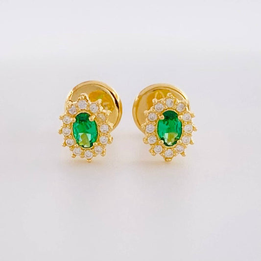 Topos Halo Ovalado 0.7 g / 6.1 mm Oro Amarillo 18K