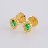 Topos Halo Ovalado 0.7 g / 6 mm Oro Amarillo 18K
