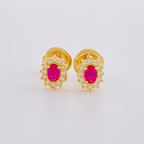 Topos Halo Ovalado 0.7 g / 6 mm Oro Amarillo 18K