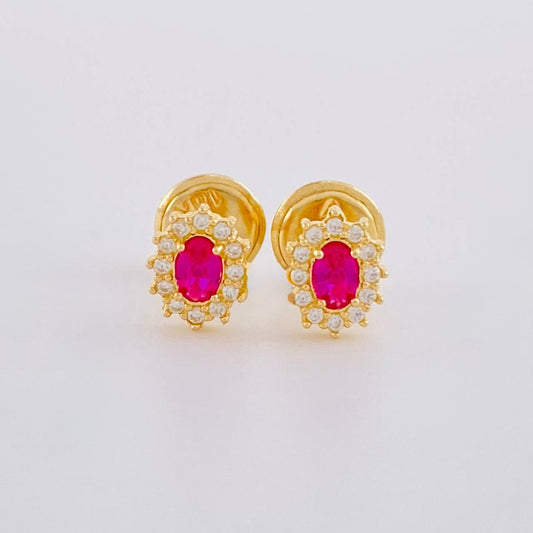 Topos Halo Ovalado 0.75 g / 6 mm Oro Amarillo 18K