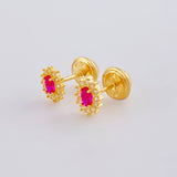 Topos Halo Ovalado 0.7 g / 6 mm Oro Amarillo 18K