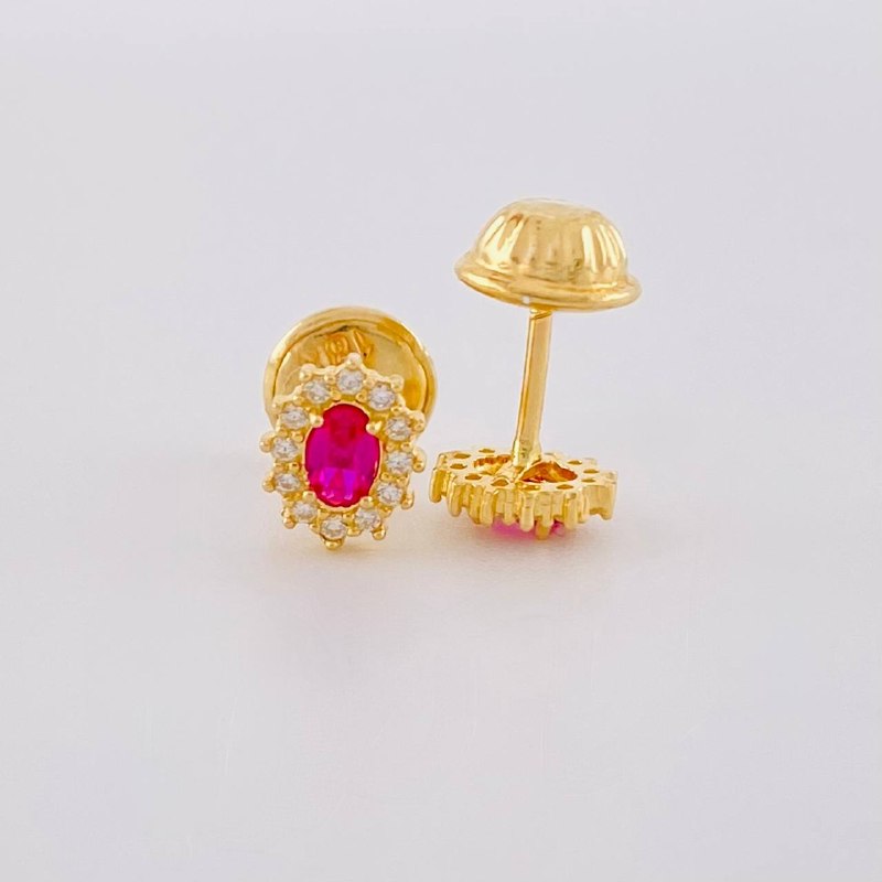 Topos Halo Ovalado 0.7 g / 6 mm Oro Amarillo 18K
