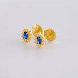 Topos Halo Ovalado 0.7 g / 6 mm Oro Amarillo 18K