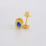 Topos Halo Ovalado 0.75 g / 6 mm Oro Amarillo 18K