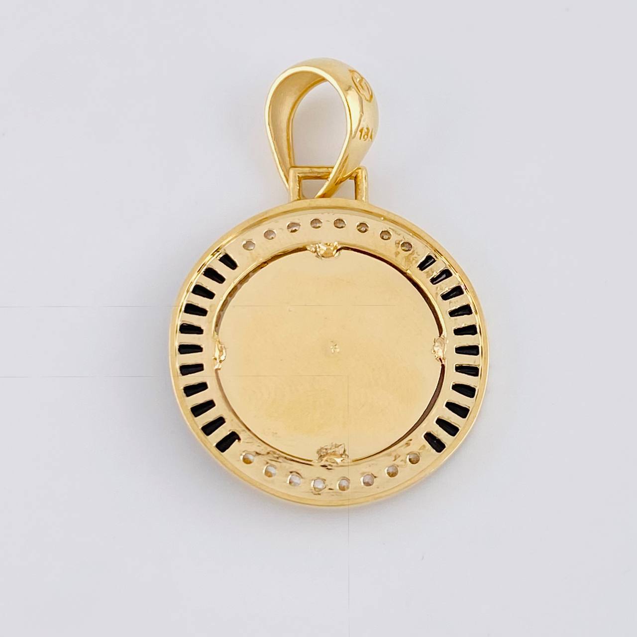 Dije San Miguel Arcangel 5.95 g / 3.4 cm Dos Oros Amarillo Blanco 18K