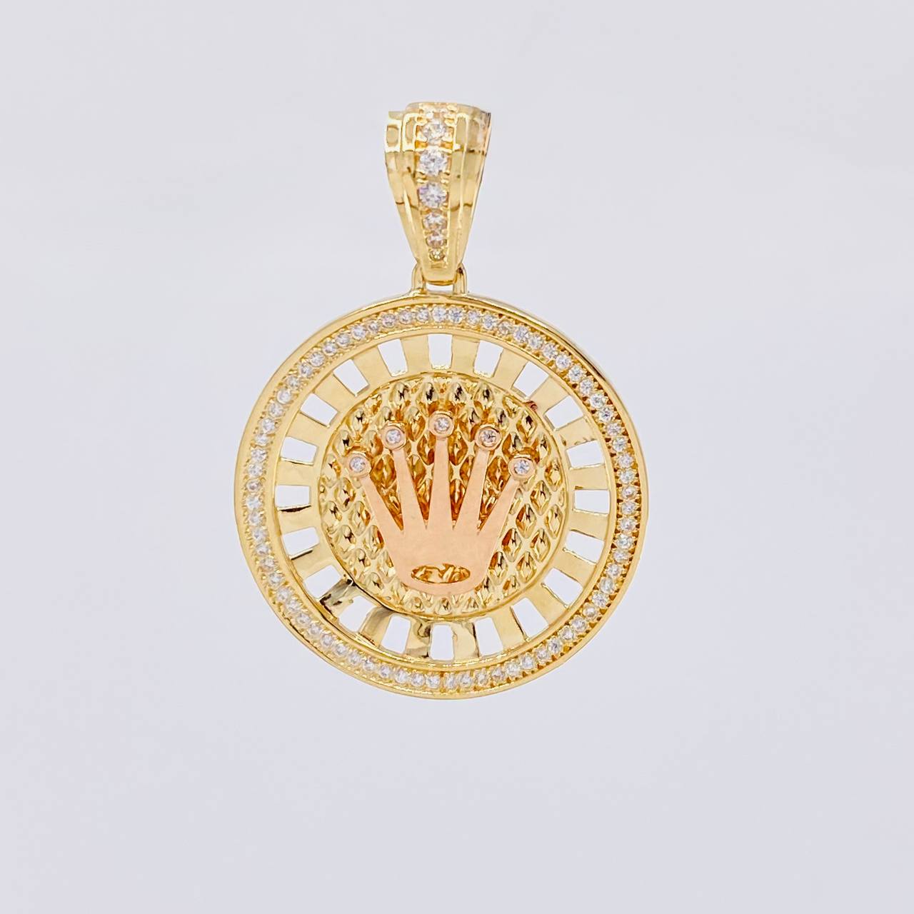 Dije Corona Exclusive 9.4 g / 3.9 cm Dos Oros Amarillo Rosa 18K