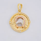 Dije Herradura Caballo 4.9 g / 4.3 cm Tres Oros 18K