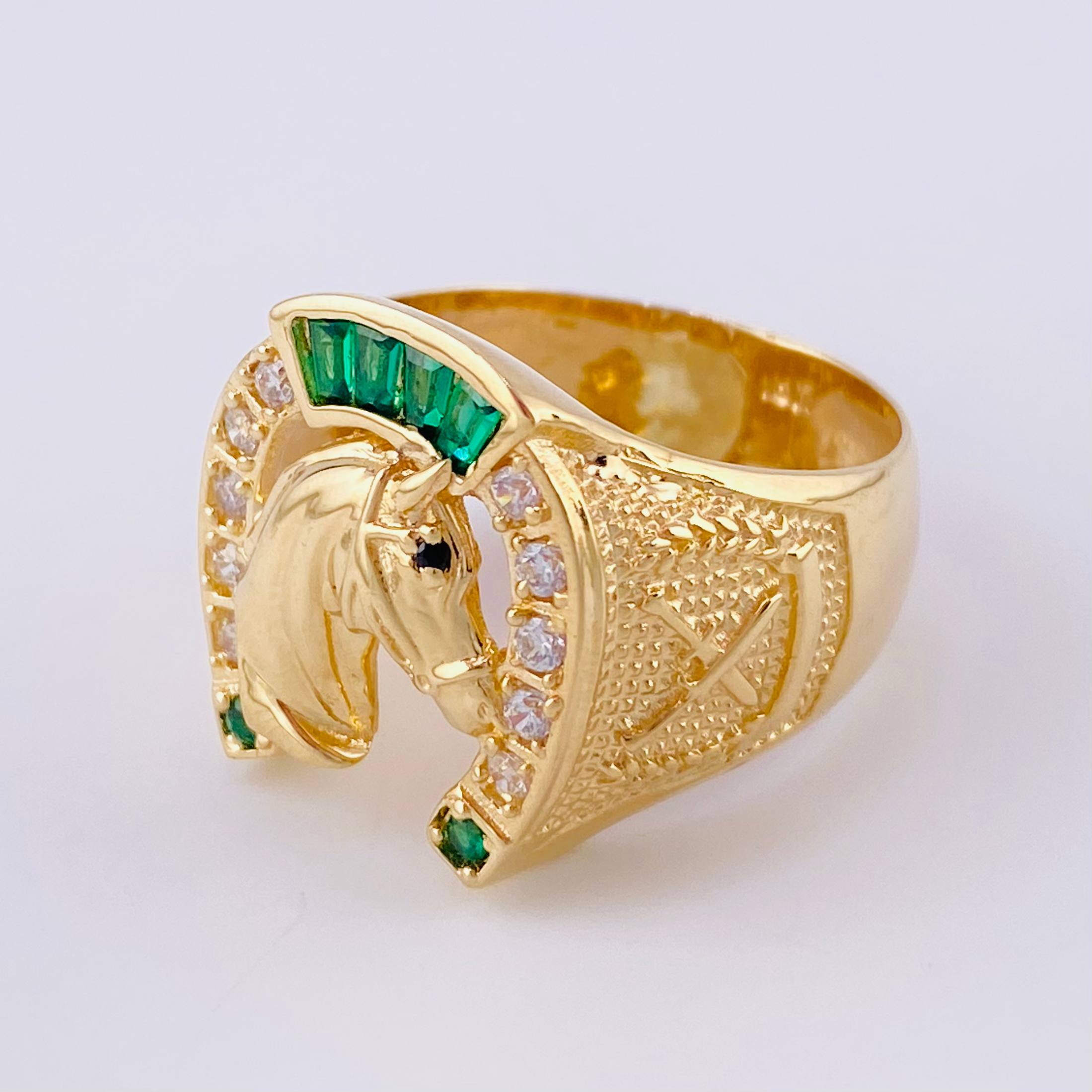 Anillo Herradura Caballo 7.35 g / T9 3/4 Oro Amarillo 18K