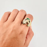Anillo Herradura Caballo 7.35 g / T9 3/4 Oro Amarillo 18K