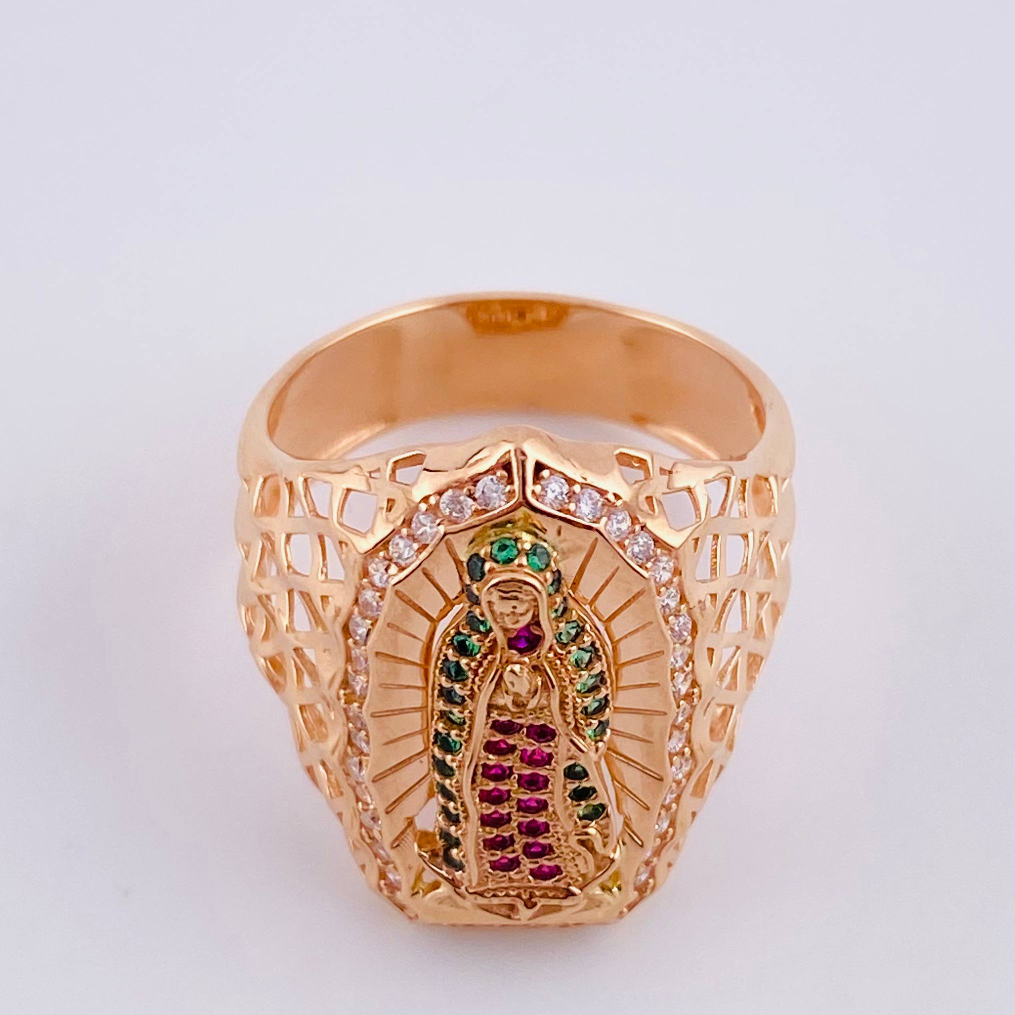 Anillo Virgen Guadalupe 7.7 g / T10 3/4 Oro Rosa 18K