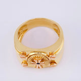Anillo Cruz Sello 9.2 g / T9 1/4 Dos Oros Amarillo Rosa 18K