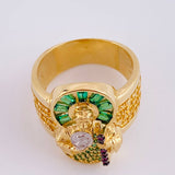Anillo San Judas 12.1 g / T9 1/4 Dos Oros Amarillo Blanco 18K