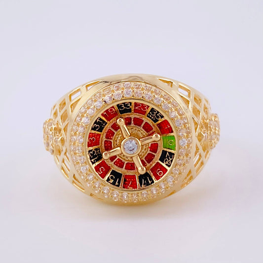 Anillo Ruleta Casino Movil 8.85 g / T10 3/4 Oro Amarillo 18K